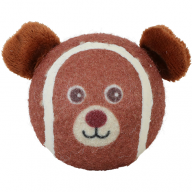 Кучешка играчка Zolux Tennis ball Teddy тенис топка във формата на мече със свирка